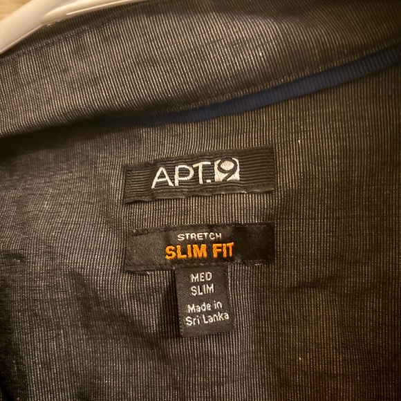 APT. 9 Slim Fit Charcoal Gray Button-Up Shirt - Size Medium - Picture 3 of 3